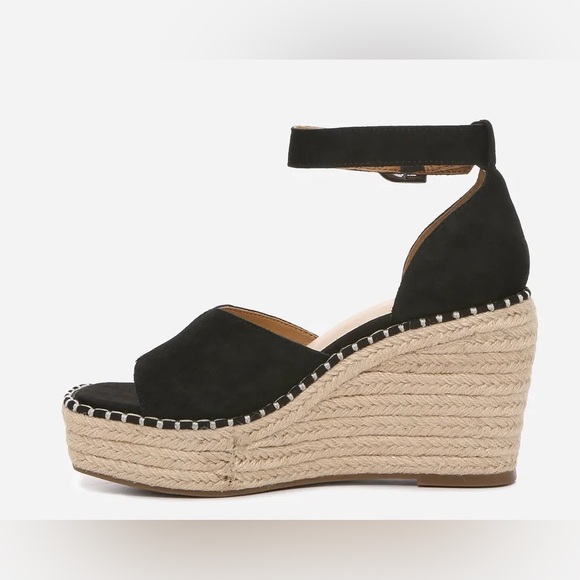 🌴🌺🌴 “Crown Vintage” Espadrille black suede Wedge Sandal size 8 🌴🌺🌴 - Picture 9 of 12